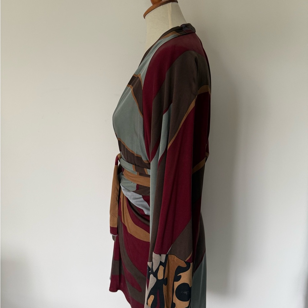 Issa London Red, slate blue and Brown Dress - Picture 5 of 5